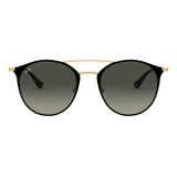 Óculos De Sol 0rb3546l Unissex Ray-ban Cor Preto Cor Da Armação Preto Sobre Ouro Cor Da Haste Dourado Cor Da Lente Cinza Degradê Desenho Phantos