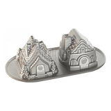 Molde Para Torta Casas De Jengibre Navidad Nordic Ware® Color Gris