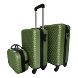 Kit De 3 Malas De Viagem Verde Militar