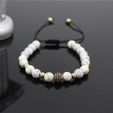 Pulsera Ball Ajustable Para Mujer O Hombre Piedra Natural