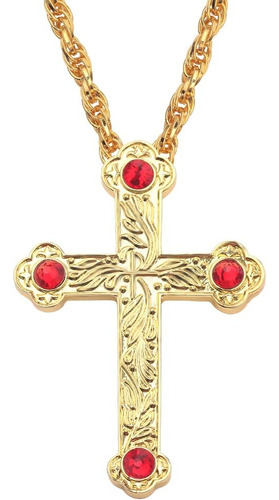 Collar Con Joyas De Crucifijo Religioso De Jesús ' Collar De