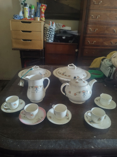 Juego Completo De Te/café/mate Tetera Tazas Antiguo 