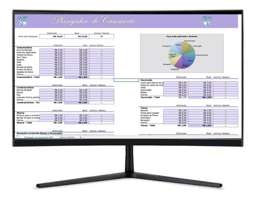 Planilha Planejador De Orcamento Para Casamento Em Excel