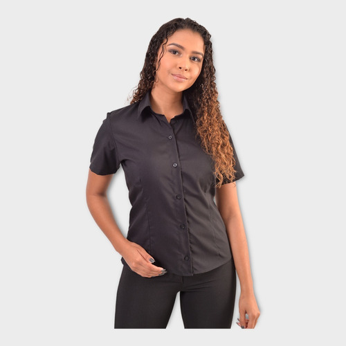 Camisete Camisa Social Feminina Gabardine Elegance Kit3