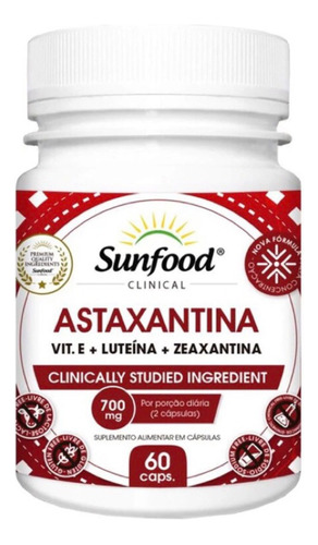 Astaxantina Vit E Luteina + Zeaxantina 60 Caps - Importado 
