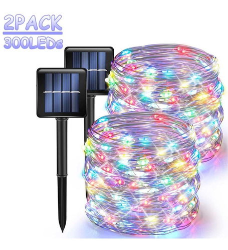 Paquete De 2 Luces Solares Led De 32 M Para Halloween, Navid