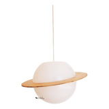 Colgante Esfera Blanca Saturno Infantil 25cm Doble Giro E27
