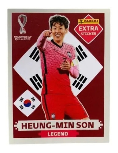 Figurinha Extra Heung Min Son Bordô Copa 2022 Rara Legend
