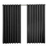 Cortina Para Sala Blackout Tecido 3,00m X 2,20m Moderna Cor Preto