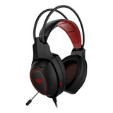 Fone De Ouvido Headset Gamer Havit H2239d, 40mm, Preto Cor Da Luz Vermelho