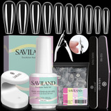 Saviland Kit De Uñas De Gel X Para Principiantes, Puntas L.