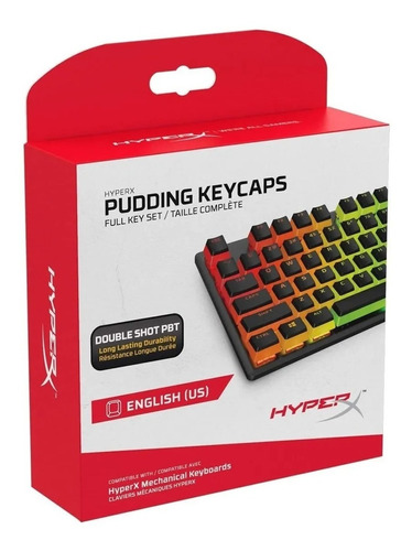 Set 104 Hyperx Pudding Keycaps Double Shot Ds Pbt Negro