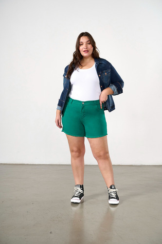 Short Verde Benetton Cenitho Jeans Talles Grandes