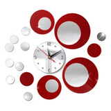 Reloj Acrílico Combinado Con Espejo Redondo, 3d, Para Pared,