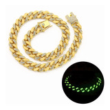 Hip Hop Para Hombres Collar Cubano Luminoso 50cm