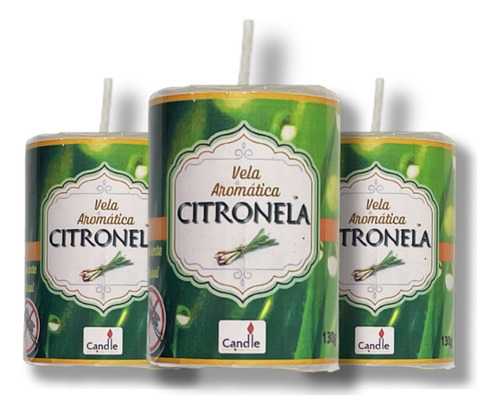 Kit 5 Velas Citronela 130g Repelente Pernilongo Borrachudo