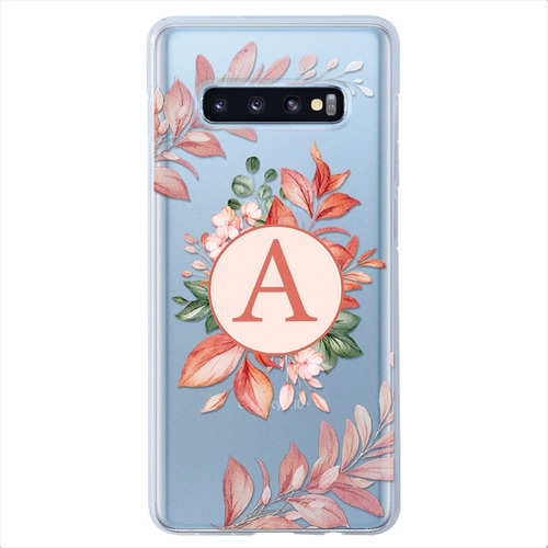 Funda Galaxy Flores Antigolpes Personalizada Con Tu Inicial