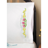 Tobin Tulip Time Stamp Para Fundas De Almohada Bordadas