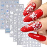 Stickers Para Nail Art Copos De Nieve 5d 6 Hojas 