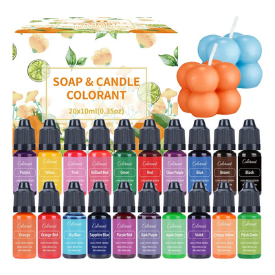 Pack de 20 Colorantes para Velas de 10ml, Solubles en Cera y Aceite | MercadoLibre