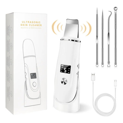 Limpiador Ultrasónico Scrubber Facial Skin Peeling Portatil Blanco