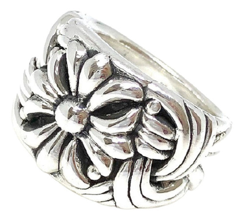 Anillo Inflado Con Flor Plata 925 Ideal Regalo Inf 050