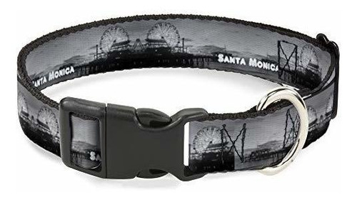 Cat Collar Breakaway Vivid Santa Monica Pier Skyline Grays W