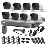 Kit Seguridad Hikvision Dvr 8ch 8 Camaras Exterior Conector