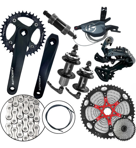 Kit Peças Bike Absolute 12v Mtb Cassete K7 11x52d Cubos 32f