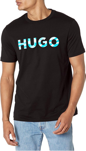 Playera Hugo Boss Logo Hugo Central Letras  Nube Original