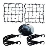 Redes Malla Moto Sujetar Casco Portabulto Cuerda Gancho 4pcs