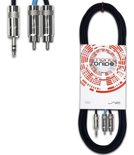 Cable Audio Miniplug A 2 Rca  8 Mts Neutrik Pc Mixer