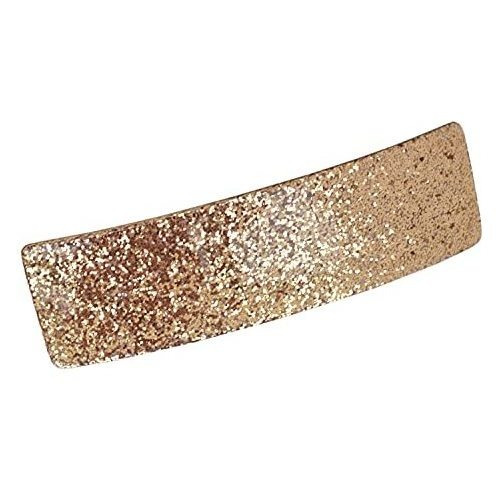 Pasadores - French Amie Rectangular Gold Glitter 3 1-4 Stron