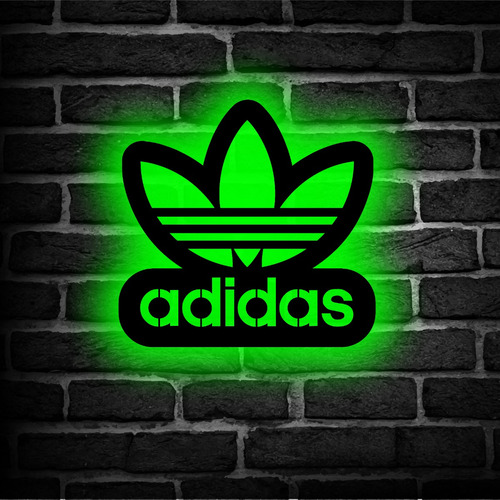 Velador Cuadro adidas Logo Retroiluminado Led  