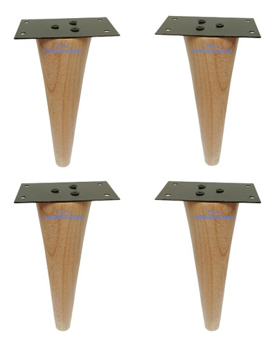 Patas De Madera 20cm Para Muebles - Cónic Recta X4 Und