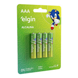 4 Pilhas Alcalinas Aaa Elgin Sonic Original 1.5v