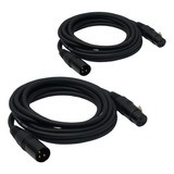 2 Cables 3m Micrófono Xlr Macho Condensador Durable Monitor