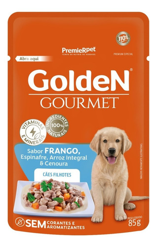 Ração Úmida Cães Golden Gourmet Filhotes Frango  85g