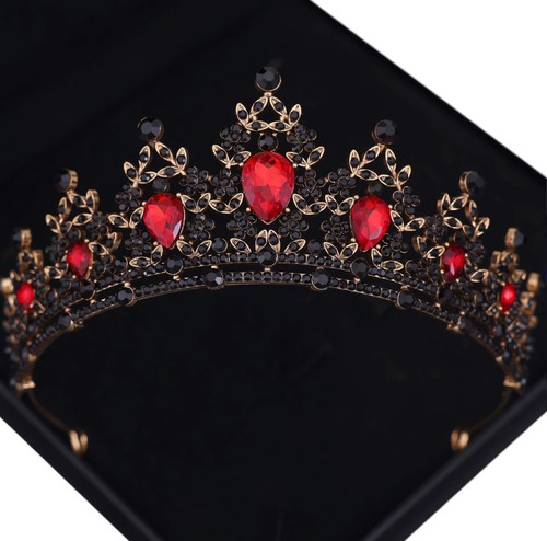 Coroa Tiara Noiva Miss Dama D Honra 15anos Pedraria Vermelha