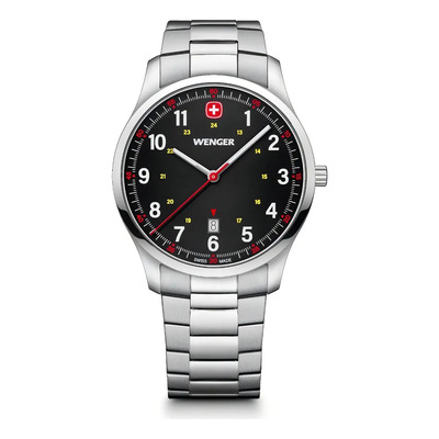 Wenger Reloj City Sport, Plata, 42 Mm, Acero Inoxidable Plateado Plateado Negro | Envío gratis