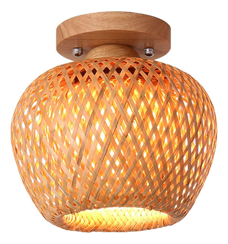 Lámpara De Mimbre De Bambú, Lámpara De Techo, Lámpara De