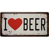 Erlood Me Encanta Cerveza Retro Vintage Auto Placa De Licenc