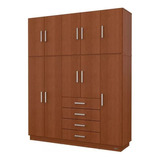 Placard Dakar Plus 10 Puertas 4 Cajones 174x214x46 Mosconi Color Tabaco