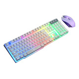 T6 Teclado Y Ratón Kit Gamer Barato Alámbrico Luz Led