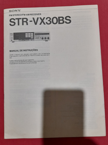 Manual Receiver Sony Str Vx30bs Completo Em Pdf Ou Impresso 