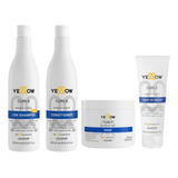 Kit Yellow Curls Shampoo Condicionador Mascara E Leave In