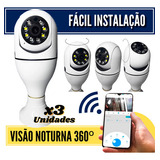 Kit 3 Camera Wifi Camara De Segurança Espia Mini Cor Branco