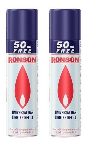 Pack Gas Butano Ronson Ultrarefinado Recarga (combo) X2
