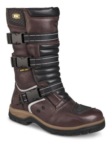 Bota Hombre Motociclista Biker Deportiva Workland 77415 Café