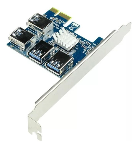 Placa Pcie De 4 Puertos Usb Pcie Para Risers, Ideal Mineria 